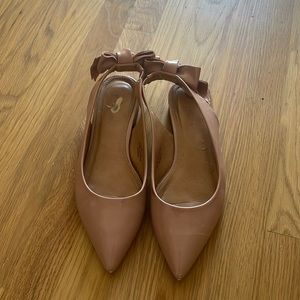 Asos pink slingback bow flats